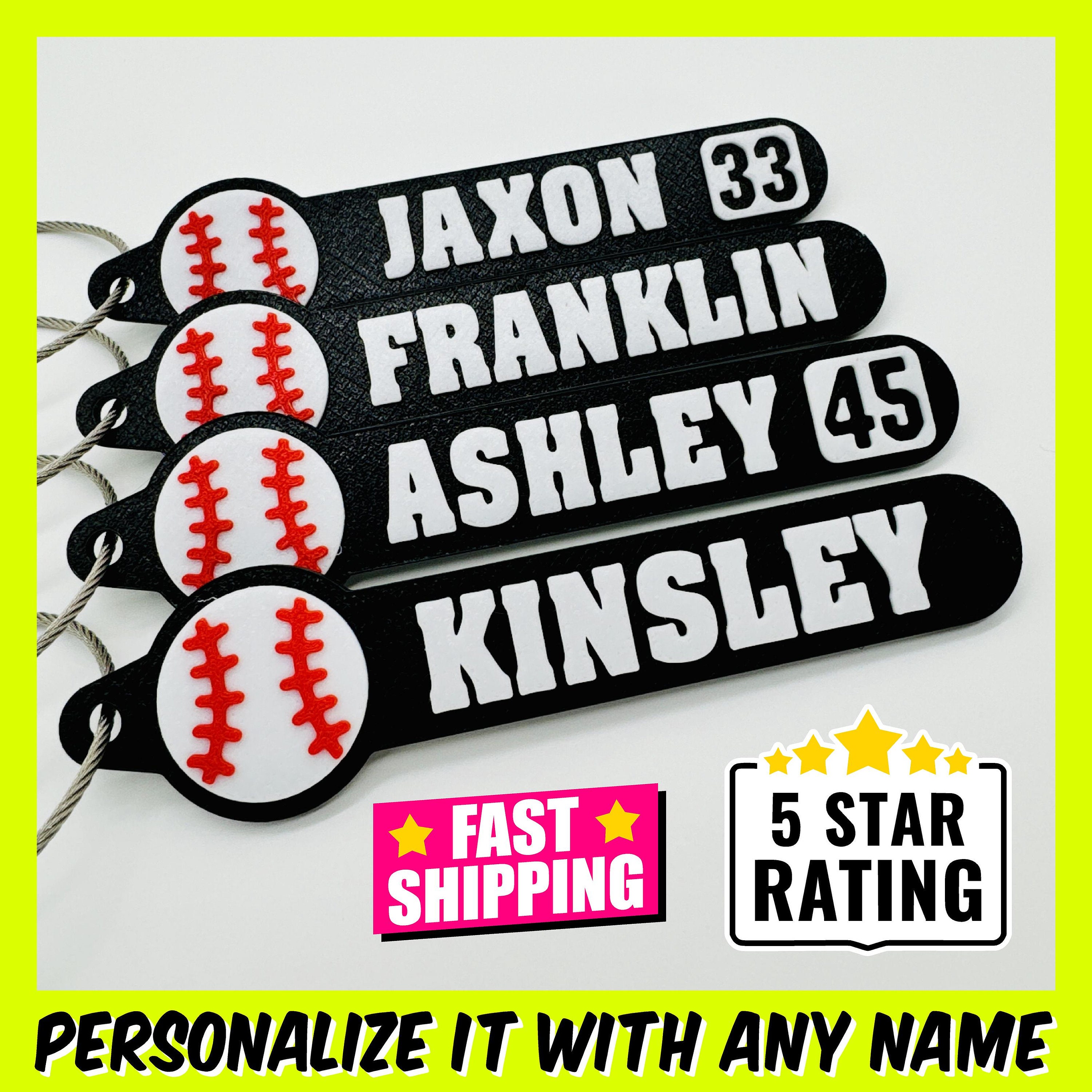 Baseball Bag Tag, Personalized Baseball Keychain, Custom Baseball Name Tag, Baseball Backpack Name Tag, Custom Baseball Keychain Name