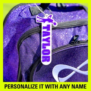 Personalized Cheer Name Tag, Nfinity Bag Cheer Bag Name , Custom Keyring, Backpack Name, Cheer Competition Bag Name, Cheer Poms