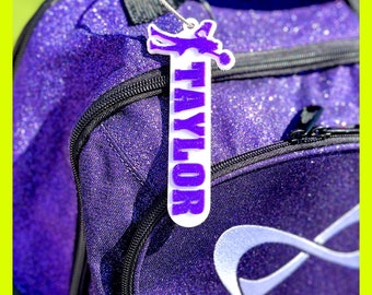 Personalized Cheer Name Tag, Nfinity Bag Cheer Bag Name , Custom Keyring, Backpack Name, Cheer Competition Bag Name, Cheer Poms