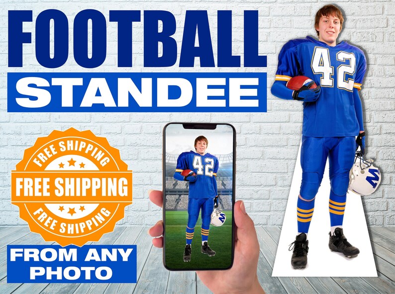 Life Size Custom Cardboard Cutout Football Standee Etsy