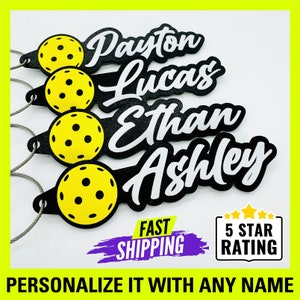 Personalized Pickleball Keychain, Pickleball Accessories, Personalized Bag Tags, Pickleball Gear, Unique Pickleball Gift, Custom Bag Tag