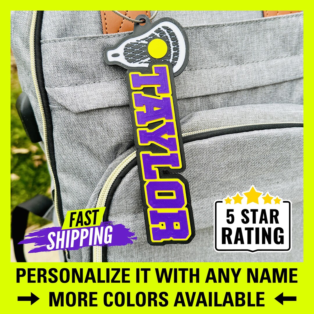 Personalized Lacrosse Name Tag, Custom Lacrosse Keychain, Lacrosse Team