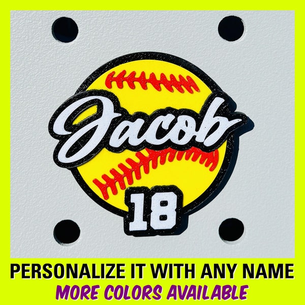 Personalized 3D Softball Bogg Bag Tag, Custom Softball Bogg Bag Charm, Softball Mom Bogg Bag Custom Name Tag, Bogg Bag Softball Name Tag