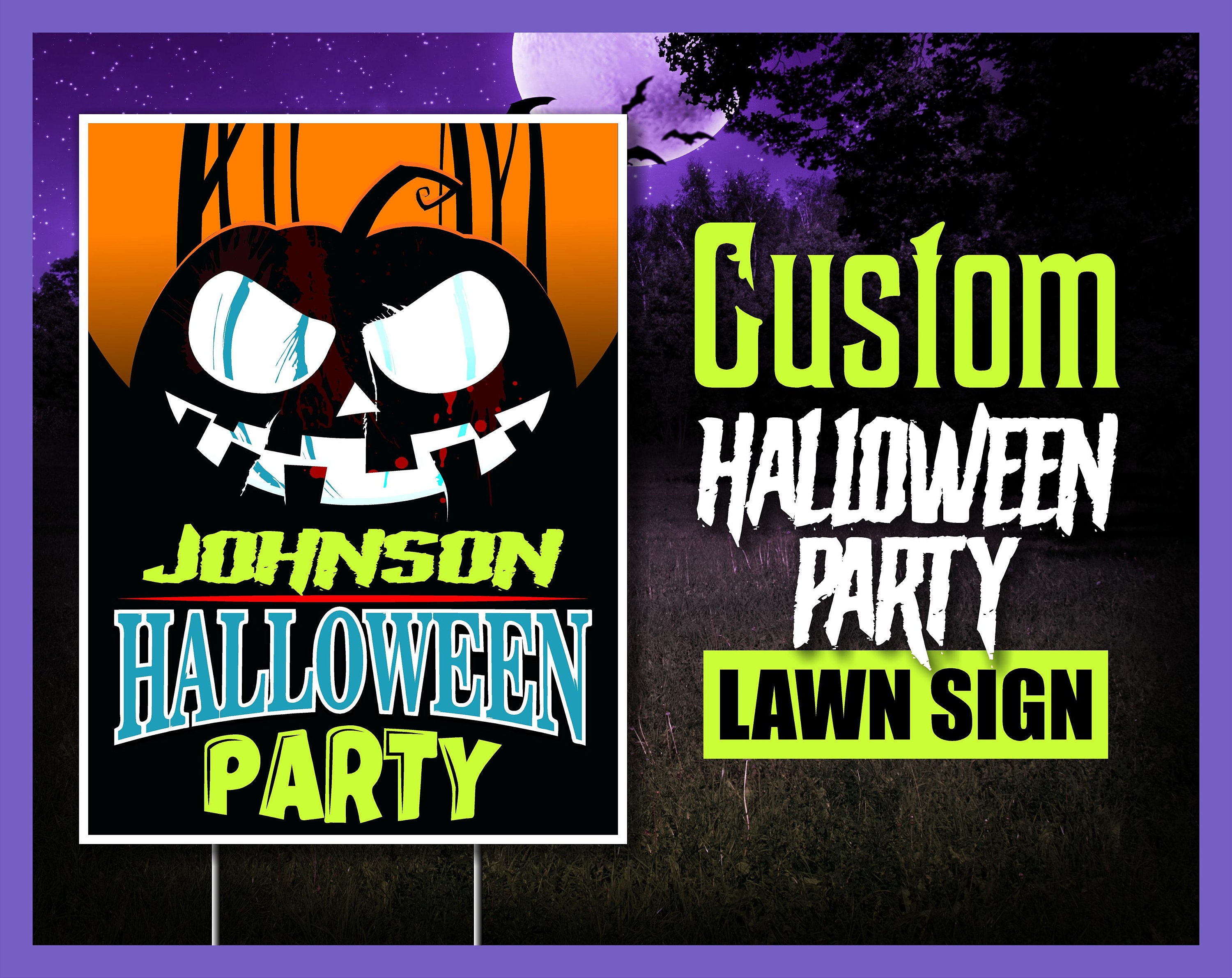 Custom Halloween Yard Sign Halloween Sign Halloween Decor Etsy
