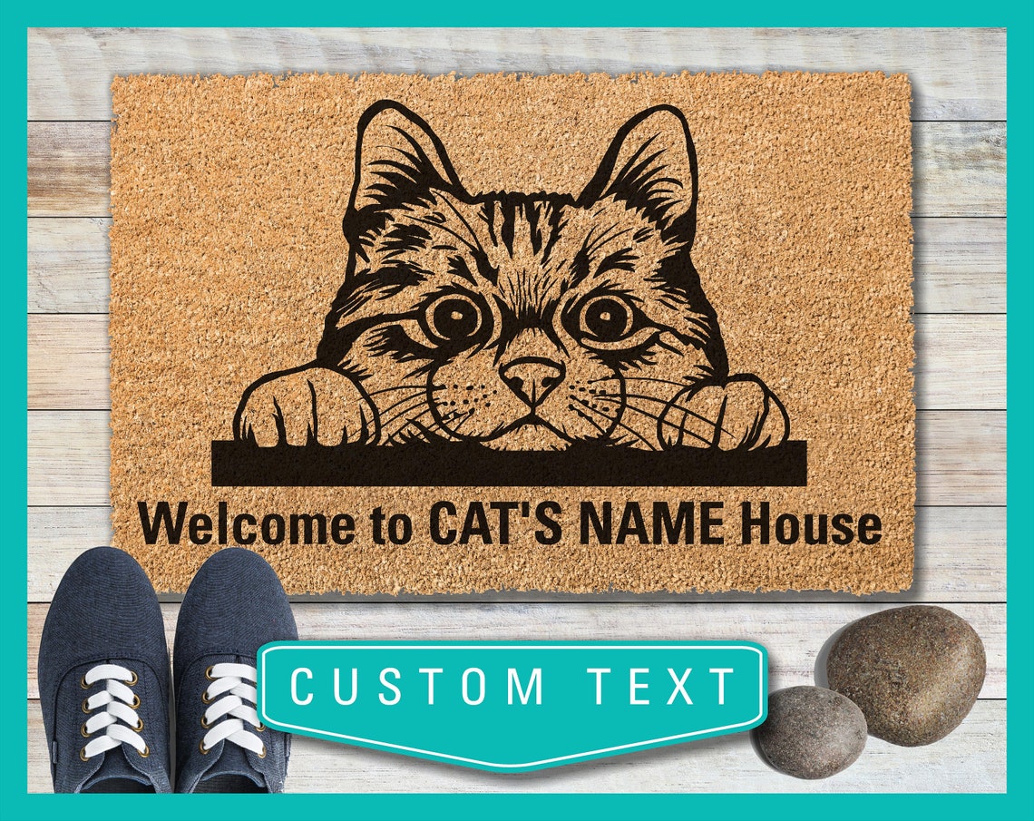 Cat Custom Doormat Home Decor Door Mat Mat Etsy