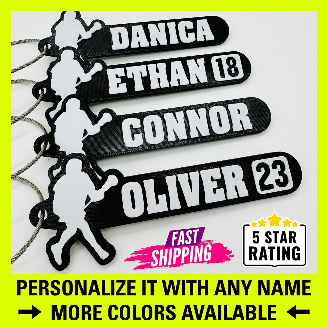 Custom Lacrosse Name Tag, Lacrosse Bag Tag, Custom Lacrosse Keychain