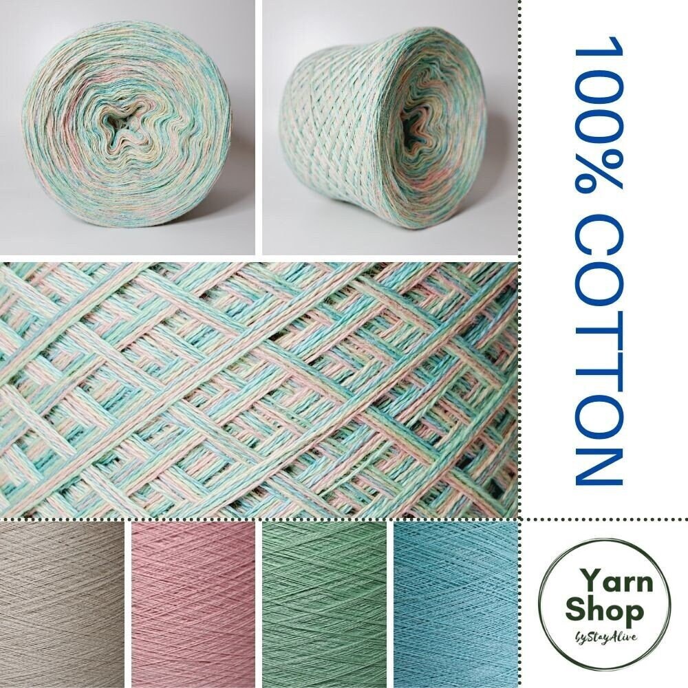 100% Cotton Solid Menta Yarn Cake – yarnshopbyStayAlive