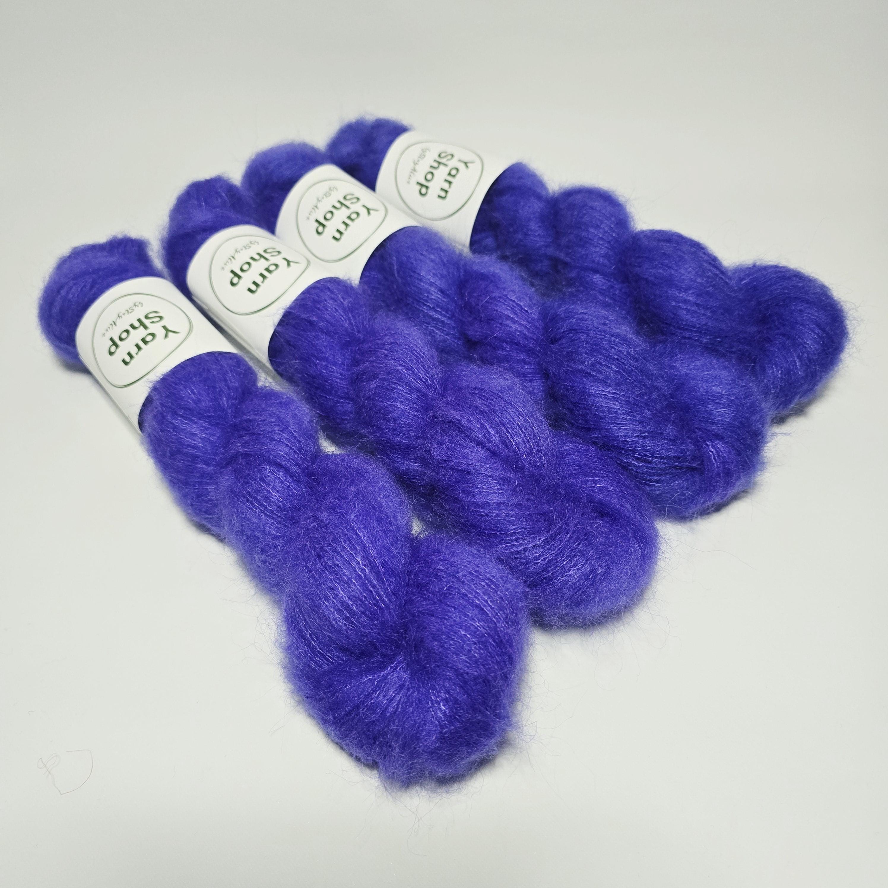 Lot De 5 Pelotes De Laine Kid Mohair/Prune - 33% Mohair - Fabriqué En France - Pour Tricot Et Crochet
