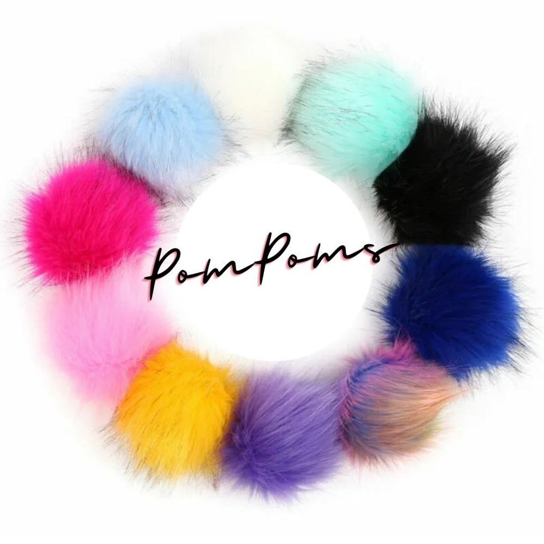 Faux Fur Pom Pom Ball DIY Fur Pom Poms for Hats Shoes Scarves Pompoms Etsy