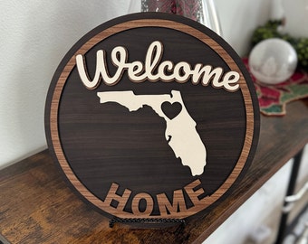Welcome Home State Sign; Welcome Home; Home Sign; State Sign