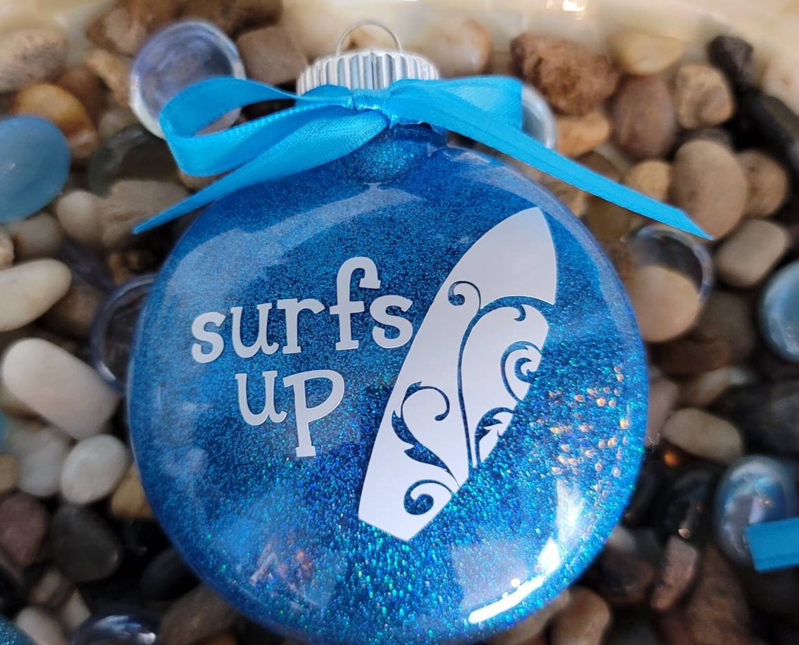 Summer Theme Tree Ornament/beach Themed Ornament/summer Tree Ornament Set/beach Glitter Tree