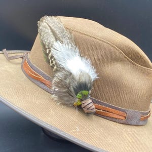 Pfauenfeder Hut-Clip, Einzigartige Handgemachte Leder Akzent