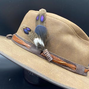 Peacock Pheasant Feather Lapel Pin: Handmade Hat Clip, Cowboy Hatband