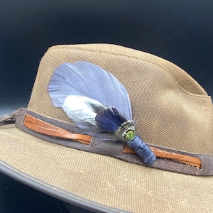Blue & Purple Feather Hat Clip: Boho Cowboy Hat Band Decoration