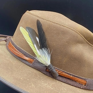 Cockatiel Feather Hat Clip: Handmade Boho Cowboy Hatband Decoration