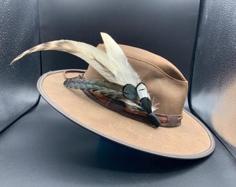 Feather Hat Clip: Handmade Boho Western Hatband feather