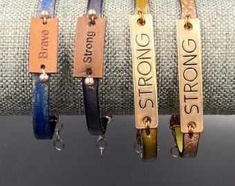 Verstelbare leren armband: inspirerend cadeau voor haar