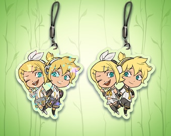 Vocaloid Holographic Rin Len Charm Keychains