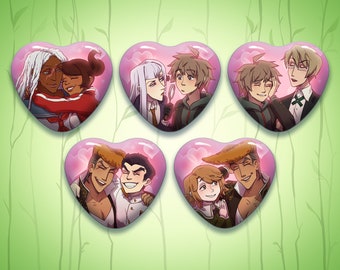 DR1 Heart Shipping Pin Buttons