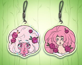 Rose Quartz Pink Diamond Keychains