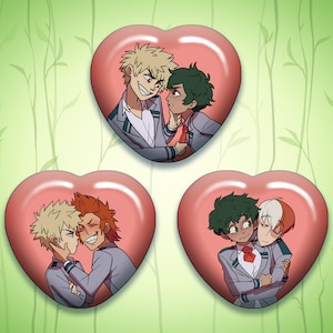 MHA Heart Shipping Pin Buttons