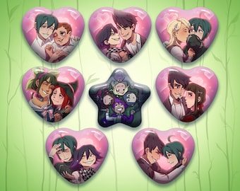 DRV3 Heart Star Shipping Pin Buttons