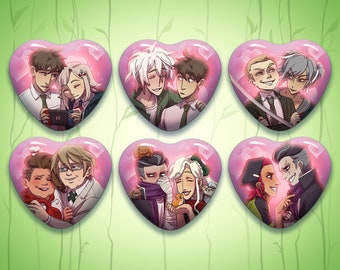 DR2 Heart Shipping Pin Buttons
