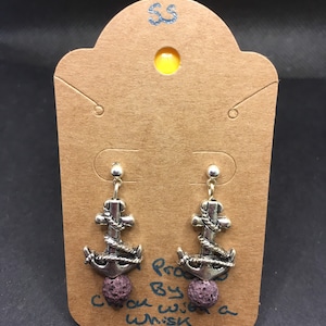 Sterling silver anchor earrings, anchor earrings, anchor jewelry, nautical jewelry, nautical earrings, ocean jewelry, ocean earrings, beach