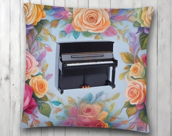 Piano Pillow, Piano Gift for Women, Piano Cushion, Pianist Gift, Piano Teacher Gift, Piano Themed Gifts