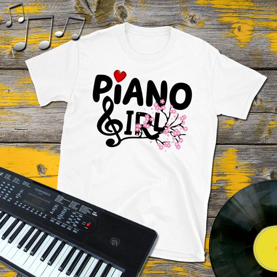 Piano Girl T Shirt Musical Tshirt Pianist Keyboard Cute Tee Piano Girl T Shirt Musical Tshirt Pianist Keyboard Cute Tee