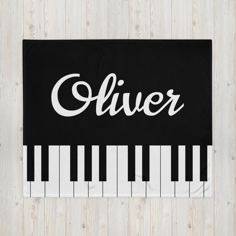 Personalized Name Blanket Piano Blanket, Personalized Piano Gift, Pianist Gift, Piano Player Gifts, Music Teacher Gift image 3