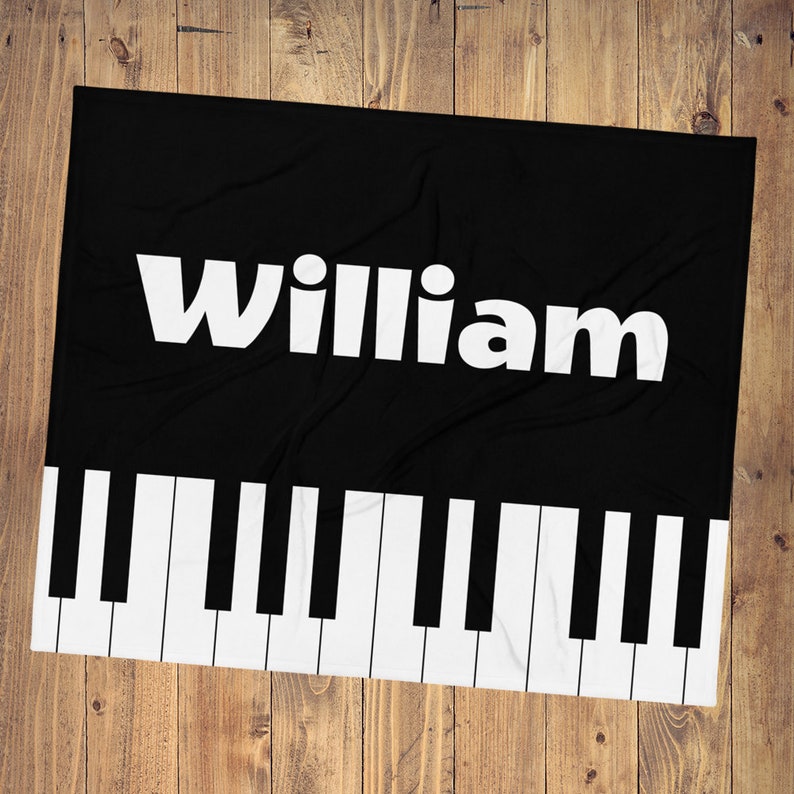 Personalized Name Blanket Piano Blanket, Personalized Piano Gift, Pianist Gift, Piano Player Gifts, Music Teacher Gift image 7