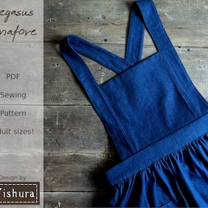 Pinafore Dress Pattern, Sewing Pattern For Women with Step-by-Step Tutorial