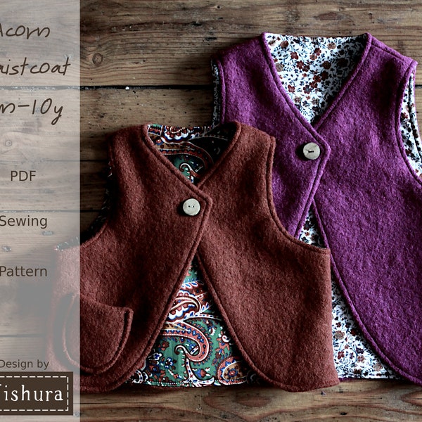 Baby Waistcoat Pdf Sewing Pattern Etsy UK