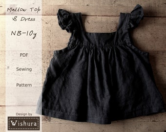 Girls Dress Pattern pdf, Digital Sewing Pattern, Dress Sewing Pattern pdf, Pinafore Pattern pdf in sizes NB-10y