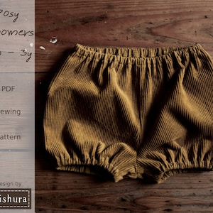 Baby Bloomers Sewing Pattern PDF with Step-by-Step Tutorial, sizes 0m-3y