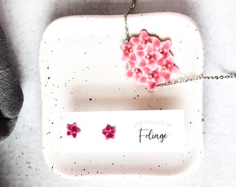 Orecchini a perno con fiori di Hoya / Collana con fiori di Hoya / Fiore di Hoya / Set regalo per amanti dell'Hoya