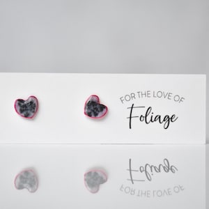 VSOH Stud Earrings | Leaf Earrings | Variegated String of Hearts