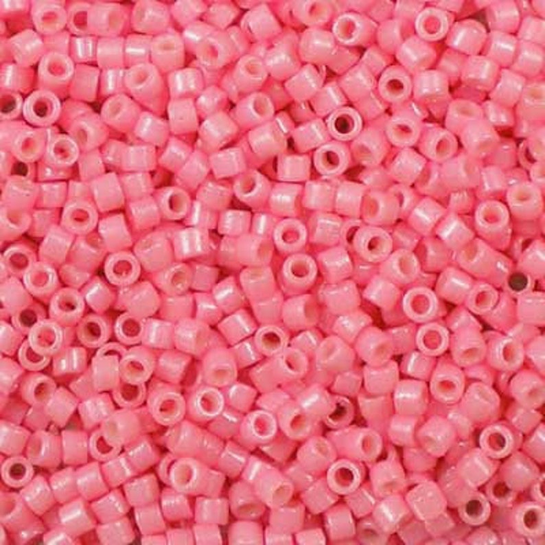 : Carnation Pink Miyuki 110 Delica Beads DB-2115 Duracoat Opaque Guava 5g