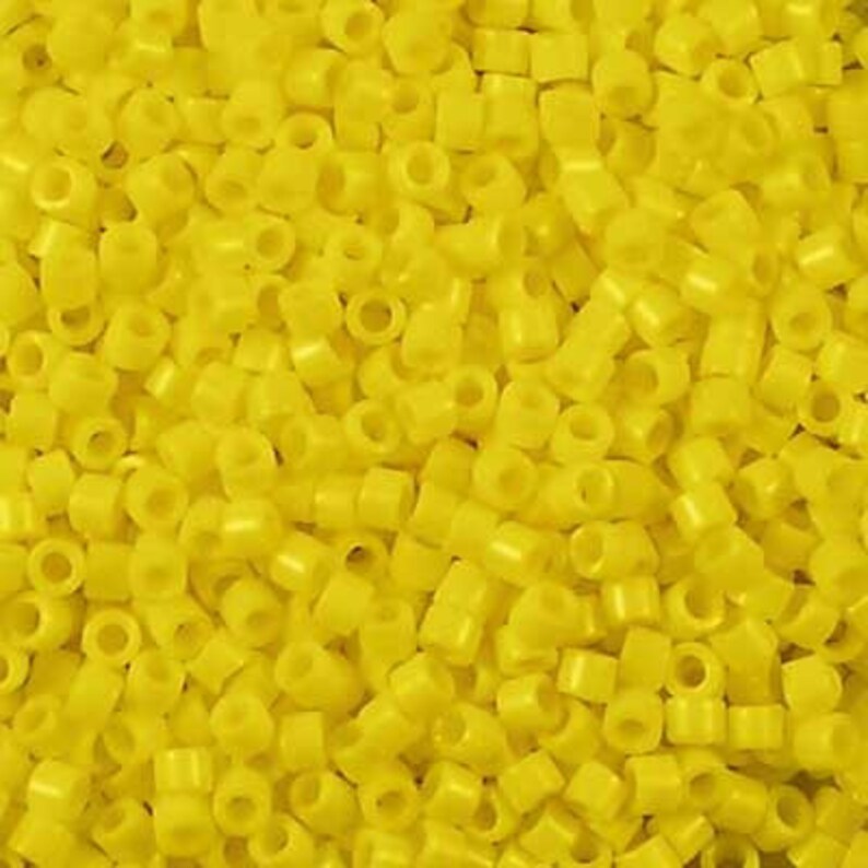 : Shiny Bright Lemon Yellow 5g Miyuki 110 Delica Beads DB-1132 Opaque Canary