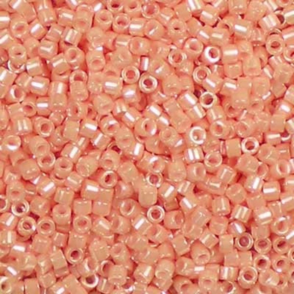 DB-1533 Light Salmon Ceylon - Miyuki 11/0 Delica Beads (5g): Shiny Coral Pink Pearl Luster