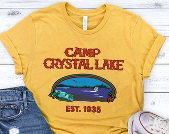 Camp Crystal Lake T Shirt, Friday the 13th Jason Voorhees Shirts, Horror Movie Film Gifts, Vintage Horror Shirt 80s, Spooky Goth Gift