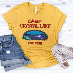 Camp Crystal Lake T Shirt Friday the 13th Jason Voorhees Horror Movie Shirts Vintage Shirt 80s