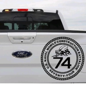 NMCB 74 U.S. Navy Seabees Naval Mobile Construction Battalion 8", 10, & 11.5" decal