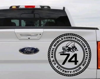 NMCB 74 U.S. Navy Seabees Naval Mobile Construction Battalion 8", 10, & 11.5" decal