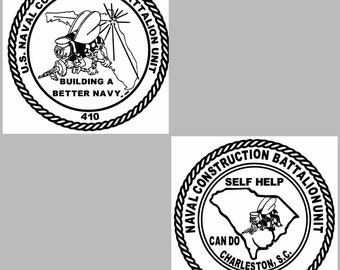 CBU 410 CBU 412 US Navy Seabees Battalions Vinyl decals Various sizes