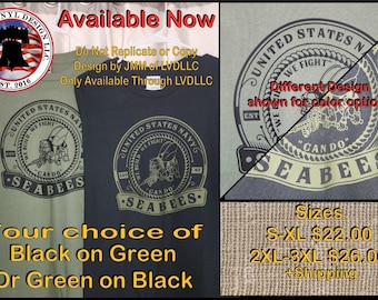 US Navy Seabees Military Custom Vintage Tee-shirt