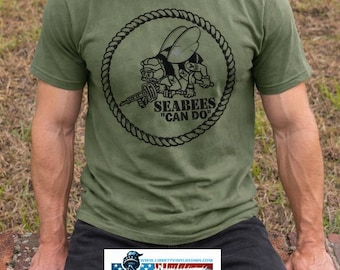 US Navy Seabee Shirt | Screen Printed | Can Do Veteran T-Shirt | CB Construction Battalion Military Tee | Navy Pride Gift