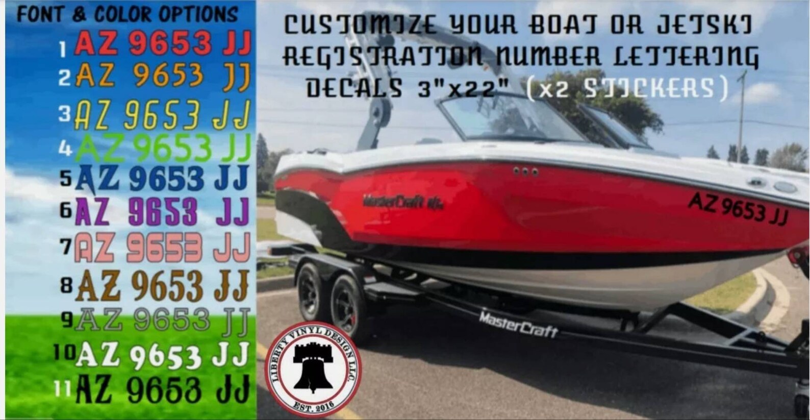 Boat Hull Registration Letters License Plate Stickers Pontoon Etsy