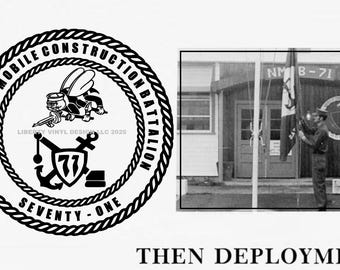 NMCB 71 U.S. Navy Seabees Naval Mobile Construction Battalion 8&quot;, 10, & 11.5&quot; decal